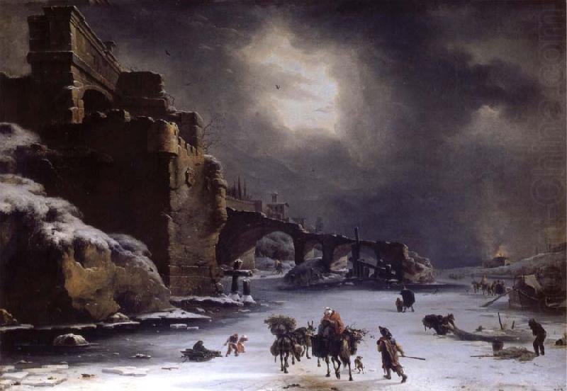 City wall in the winter, Rembrandt Harmensz Van Rijn